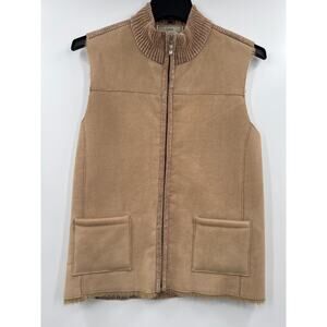 Lisa International faux fur warm vest brown size M